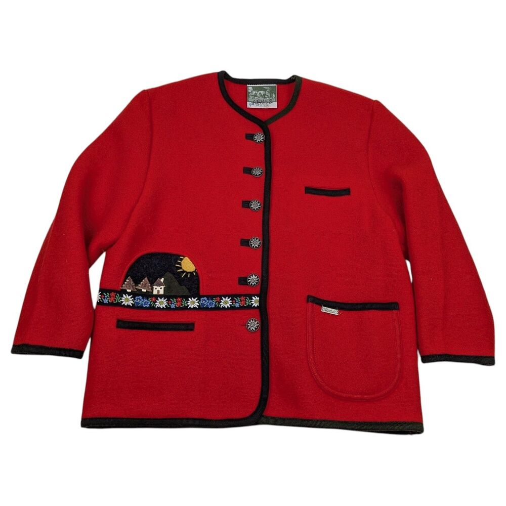 Vintage Womens Blazer Jacket WESENJAK TIROL Sz XL? Wool *READ‎